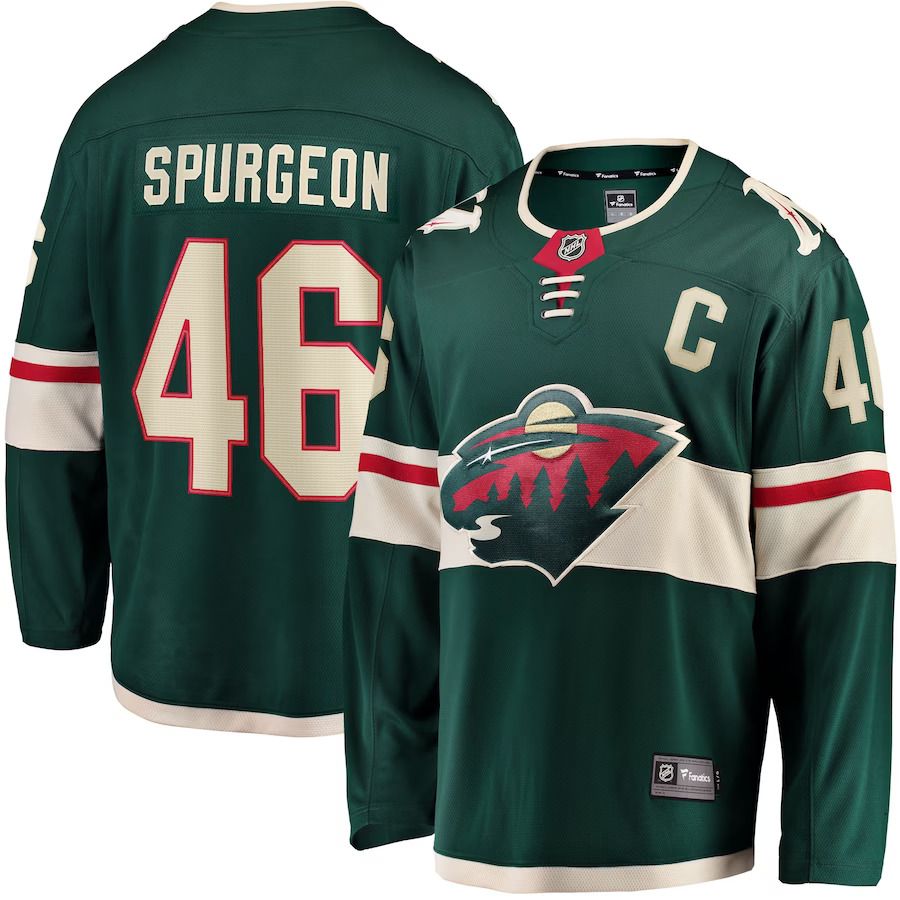 Men Minnesota Wild #46 Jared Spurgeon Green Home Breakaway Player NHL Jersey